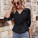Clasi Camisa Envolvente Con Cinturon Para Mujer