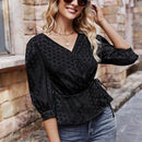Clasi Camisa Envolvente Con Cinturon Para Mujer