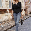 Clasi Camisa Envolvente Con Cinturon Para Mujer