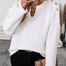 LUNE Sueter Decorado Con Botones Y Cuello Con Muescas Para Mujer