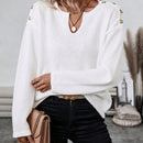 LUNE Sueter Decorado Con Botones Y Cuello Con Muescas Para Mujer