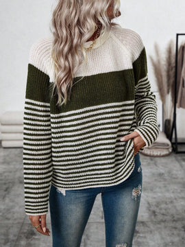 LUNE Sueter De Manga Raglan A Rayas Para Mujer
