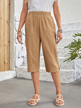 EMERY ROSE Pantalones De Cintura Elastica De Color Solido