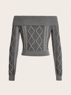 EZwear Jersey De Manga Larga Con Hombros Descubiertos Para Mujer