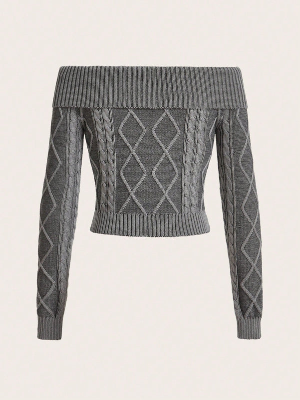 EZwear Jersey De Manga Larga Con Hombros Descubiertos Para Mujer