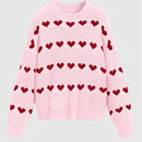 ROMWE Sueter Con Diseno De Corazon Y Cuello Redondo