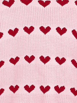 ROMWE Sueter Con Diseno De Corazon Y Cuello Redondo