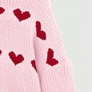 ROMWE Sueter Con Diseno De Corazon Y Cuello Redondo