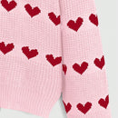 ROMWE Sueter Con Diseno De Corazon Y Cuello Redondo