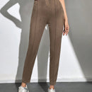 Tall Pantalon Con Cintura Alta En Un Solo Color Con Detalles De Costura