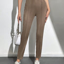 Tall Pantalon Con Cintura Alta En Un Solo Color Con Detalles De Costura