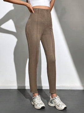 Tall Pantalon Con Cintura Alta En Un Solo Color Con Detalles De Costura
