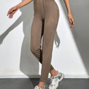 Tall Pantalon Con Cintura Alta En Un Solo Color Con Detalles De Costura