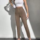 Tall Pantalon Con Cintura Alta En Un Solo Color Con Detalles De Costura