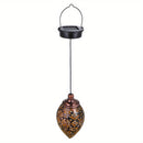 1pc Farol Solar Colgante para Exteriores - Luz de Jardín Impermeable con Sensor Automático, Diseño Antiguo para Patio, Sendero o Jardín - Construcción en Hierro Fundido Resistente, Panel Solar Desmontable para Fácil Limpieza - Iluminación Decorativa y Pa