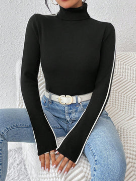 Modely Sueter De Cuello Alto Y Mangas Largas Para Mujer