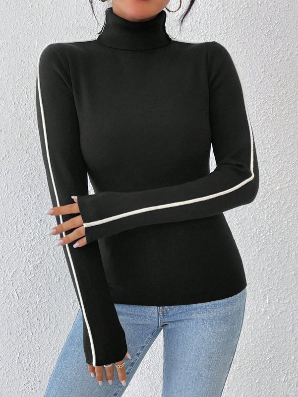 Modely Sueter De Cuello Alto Y Mangas Largas Para Mujer