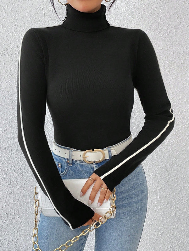 Modely Sueter De Cuello Alto Y Mangas Largas Para Mujer