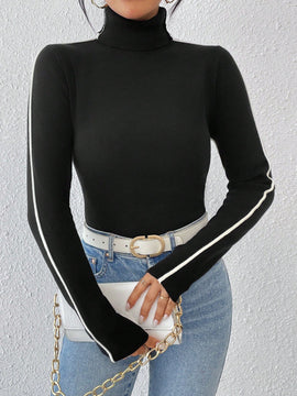 Modely Sueter De Cuello Alto Y Mangas Largas Para Mujer