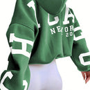 Ezwear sudadera con capucha informal para mujer con estampado de letras, para otono/invierno