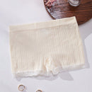 Panties Cortos Para Nino De Color Solido Sin Costuras Con Encaje