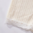 Panties Cortos Para Nino De Color Solido Sin Costuras Con Encaje