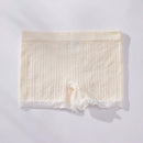 Panties Cortos Para Nino De Color Solido Sin Costuras Con Encaje