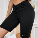 Essnce Pantalones Cortos Casuales De Cintura Alta Con Pliegues En Forma De V Para Mujeres
