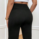 Essnce Pantalones Cortos Casuales De Cintura Alta Con Pliegues En Forma De V Para Mujeres