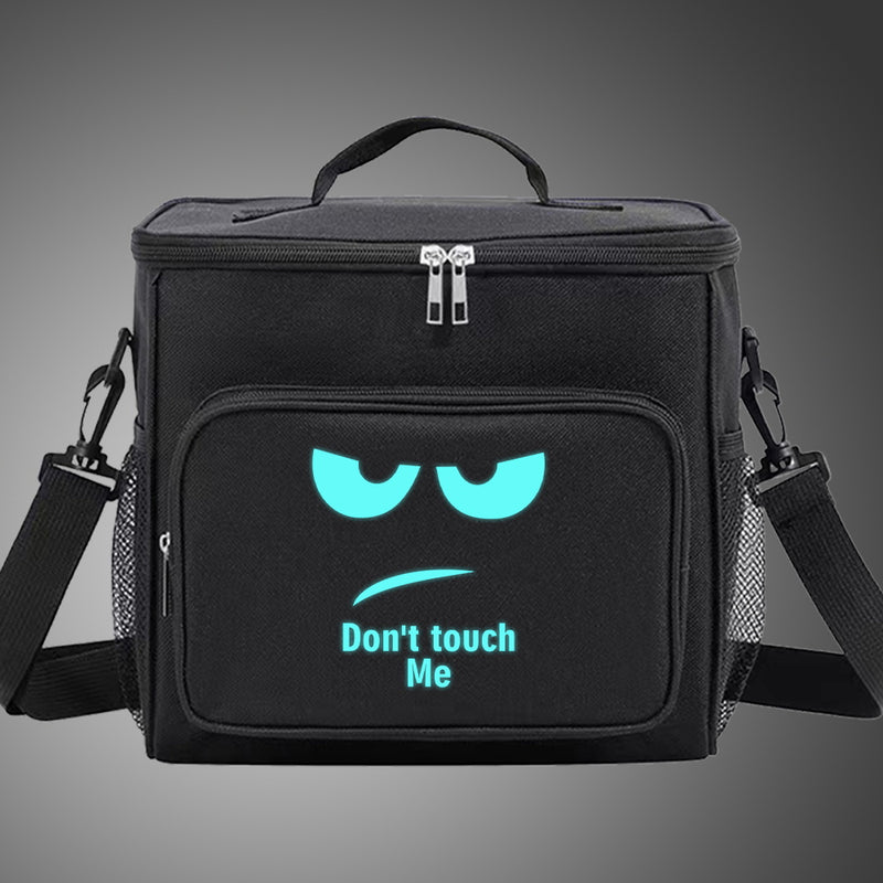 Nevera Portátil para Almuerzo con Estampado "No Me Toques", Bolsa Térmica Aislante, Impermeable, Ideal para Escuela, Oficina y Viajes, Bolsa de Almacenamiento de Comida con Contacto No Directo con Alimentos, Bolsa Fría para Picnic