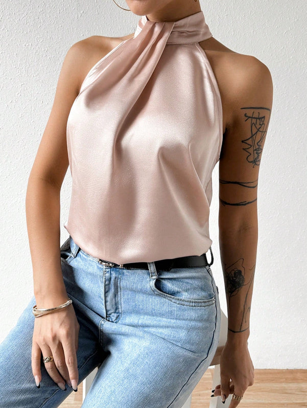 Essnce Camisa Sin Mangas Halterneck Para Mujer