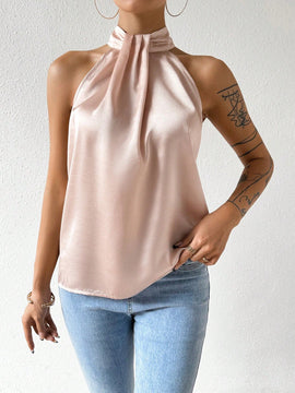 Essnce Camisa Sin Mangas Halterneck Para Mujer