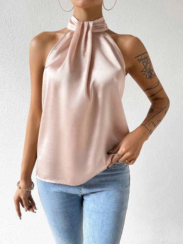 Essnce Camisa Sin Mangas Halterneck Para Mujer