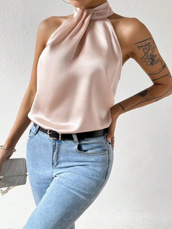 Essnce Camisa Sin Mangas Halterneck Para Mujer