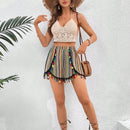 VCAY Pantalones Cortos De Estilo De Vacaciones Para Mujeres Con Detalle De Borlas