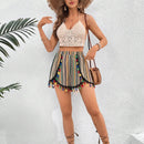 VCAY Pantalones Cortos De Estilo De Vacaciones Para Mujeres Con Detalle De Borlas