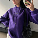 Dazy sudadera con capucha minimalista con estampado de letras para mujer, uso casual diario