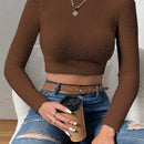 Essnce Sueter De Color Liso Con Cuello Redondo Y Manga Larga