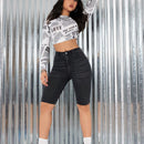 Shorts Vaqueros Ajustados Lavados