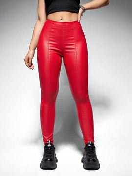 EZwear Pantalones ajustados solidos casuales y simples para mujeres