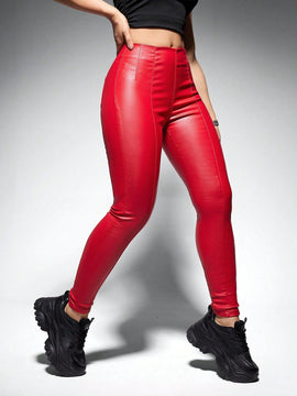 EZwear Pantalones ajustados solidos casuales y simples para mujeres