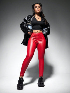 EZwear Pantalones ajustados solidos casuales y simples para mujeres