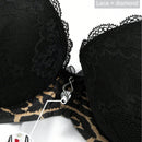 Sosten Con Aro Y Encaje Con Estampado De Leopardo Para Mujeres