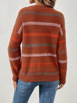 Essnce Sweater De Cuello Redondo Con Rayas