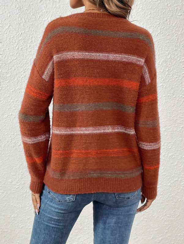 Essnce Sweater De Cuello Redondo Con Rayas