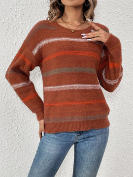 Essnce Sweater De Cuello Redondo Con Rayas