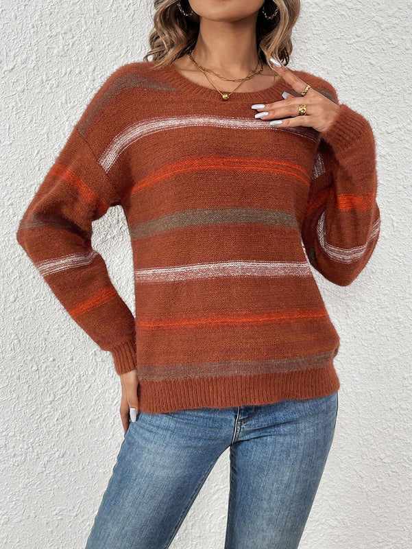 Essnce Sweater De Cuello Redondo Con Rayas