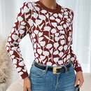 LUNE Sueter De Cuello Redondo Con Estampado Para Mujeres