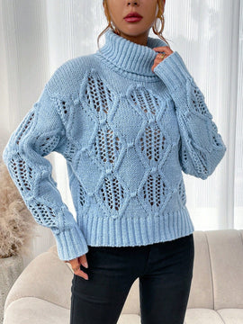 LUNE Sueter De Cuello De Tortuga, Manga De Hombro Caido Y Diseno De Sueter De Jersey