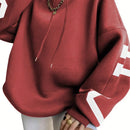 Ezwear sudadera con capucha informal para mujer con estampado de letras, para otono/invierno